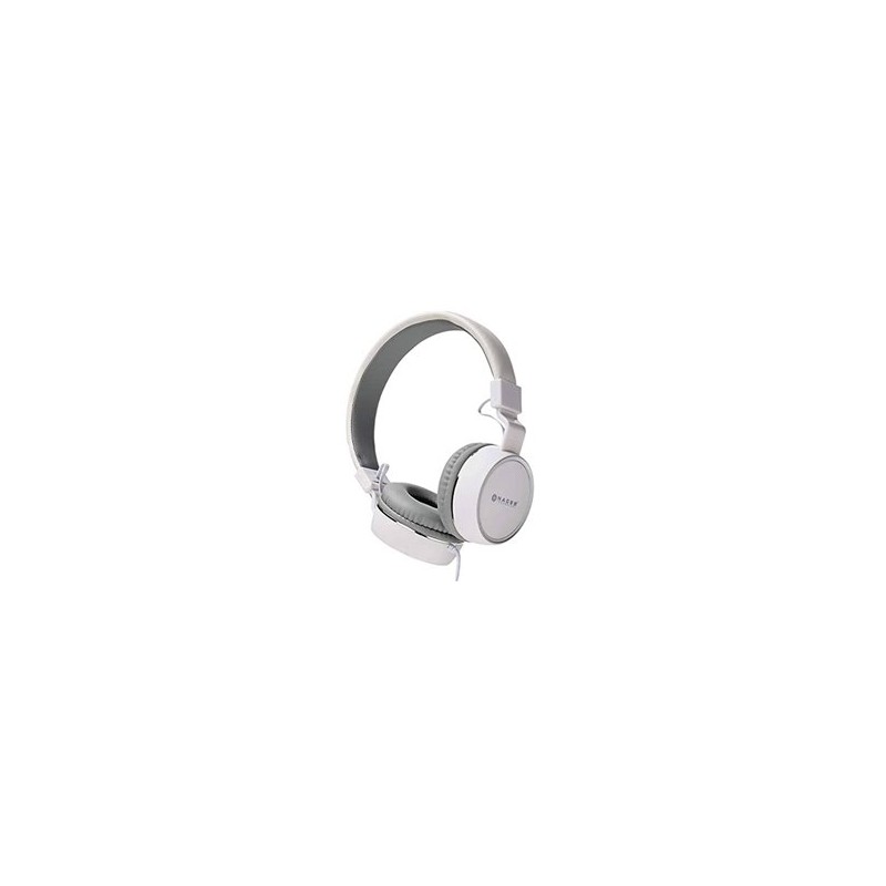AUDIFONO DIADEMA ALAMBRICO NACEB ZERO PLEGABLE BCO/GRIS 3.5MM C/MIC