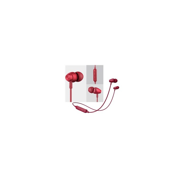 AUDIFONOS NACEB INTRAURICULARES INALAMBRICO CON MICROFONO BLUETOOTH ROJO