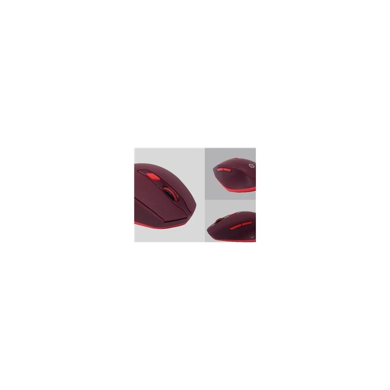 MOUSE NACEB INALAMBRICO VINO LINEAS ROJAS HASTA 1600DPI 6 BOTONES