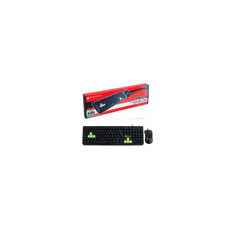 KIT NACEB TECLADO+MOUSE USB RESISTENTE AL AGUA