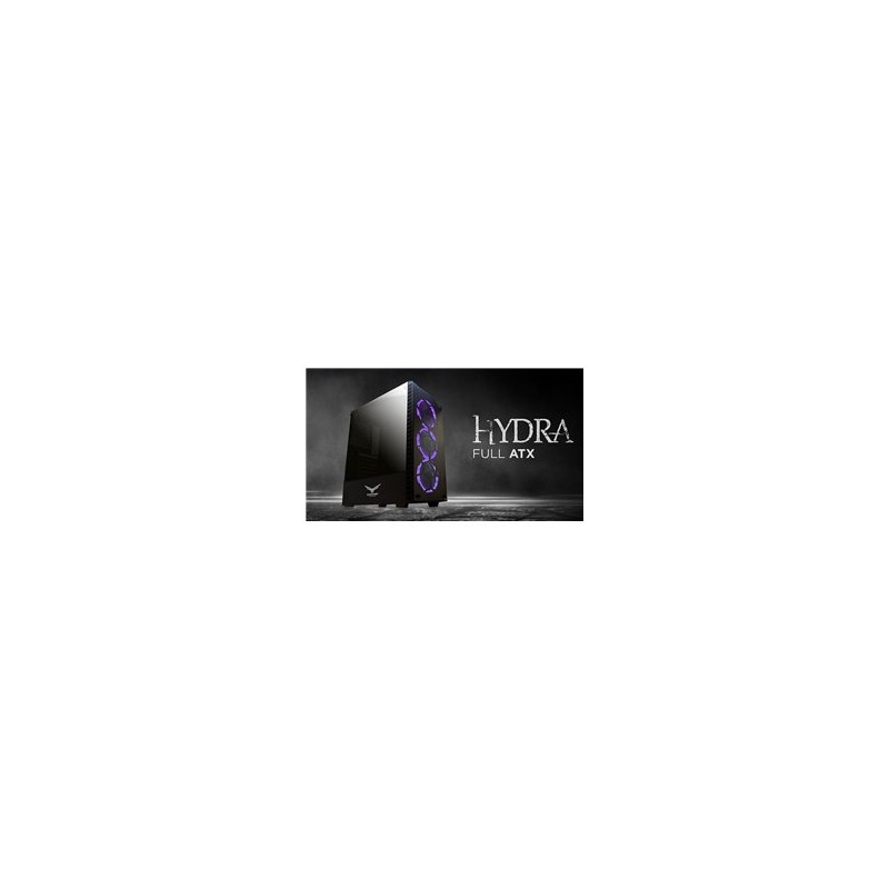 GABINETE GAMER NACEB HYDRA CRISTAL 3 VENTILADORES RGB SIN FUENTE TARJETA FULL ATX
