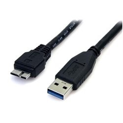 CABLE STARTECH DE 50CM NEGRO USB 3.0 SUPER SPEED SS MICRO USB B MACHO A USB A MACHO ADAPTADOR