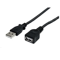 CABLE STARTECH EXTENSION DE 3M NEGRO  DE USB 2.0 - MACHO A HEMBRA USB A - EXTENSOR