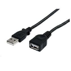 CABLE STARTECH EXTENSION DE 3M NEGRO  DE USB 2.0 - MACHO A HEMBRA USB A - EXTENSOR