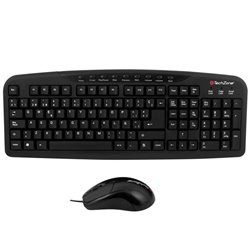 KIT TECLADO Y MOUSE ALAMBRICO TECHZONE USB NEGRO MULTIMEDIA