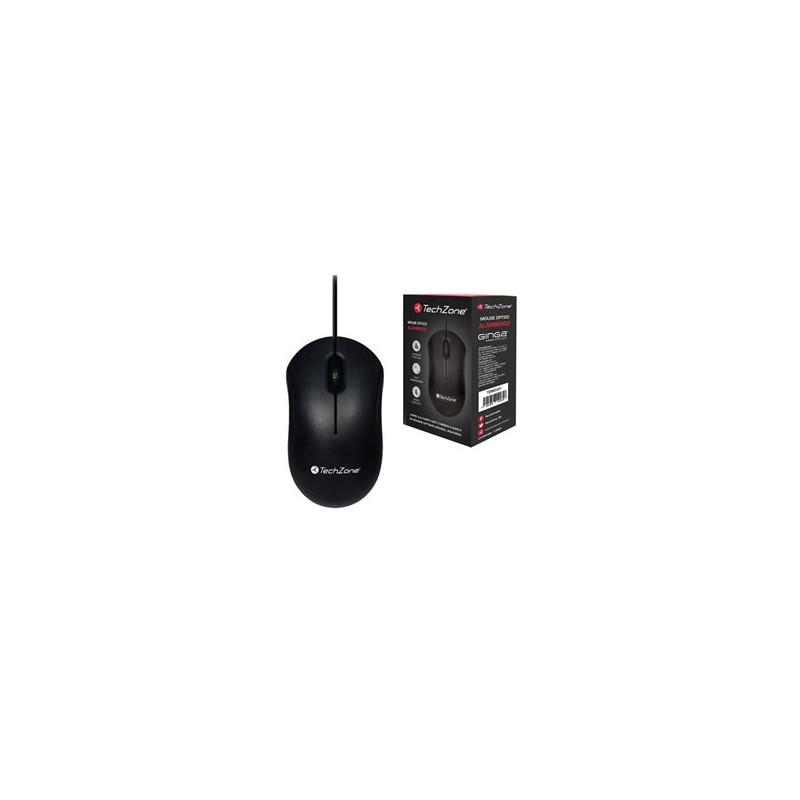 MOUSE TECHZONE ALAMBRICO USB NEGRO