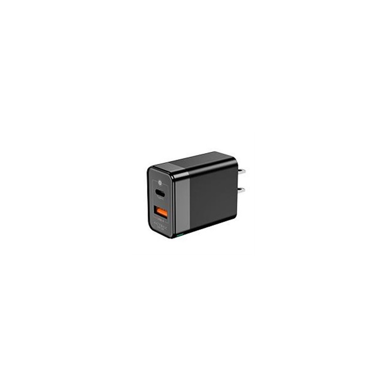 AC-935562 CARGADOR DE PARED ACTECK ENERGON PRIME CP38W / 38W / 1X USB-C / 1X USB A / NEGRO / AC-935562