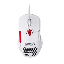 MOUSE TECHZONE NASA ALAMBRICO RGB BLANCO DPI 800 A 6400