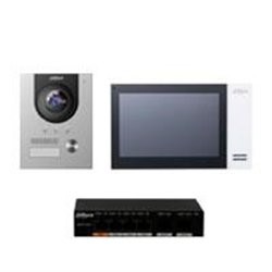 KIT DE VIDEOPORTERO IP DAHUA FRENTE DE CALLE, MONITOR Y SWITCH POE/ PANTALLA LCD TOUCH DE 7/ CAMARA 2MP ANTIVANDALICO/ RANURA SD