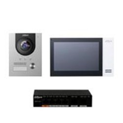 KIT DE VIDEOPORTERO IP DAHUA FRENTE DE CALLE, MONITOR Y SWITCH POE/ PANTALLA LCD TOUCH DE 7/ CAMARA 2MP ANTIVANDALICO/ RANURA SD