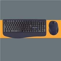 KIT TECLADO Y MOUSE PERFECT CHOICE INALAMBRICO ERGONOMICO RF DPI 1200 NEGRO