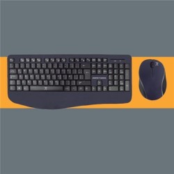 KIT TECLADO Y MOUSE PERFECT CHOICE INALAMBRICO ERGONOMICO RF DPI 1200 NEGRO
