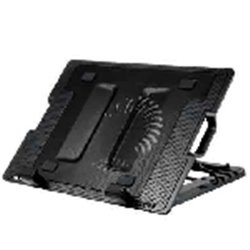 SOPORTE ROBOTIX VENTILADO E ILUMINADO ANGULO AJUSTABLE C/2 HUB USB NEGRO, DIMENSION 39.2 X 26.6 X 6.7 CM