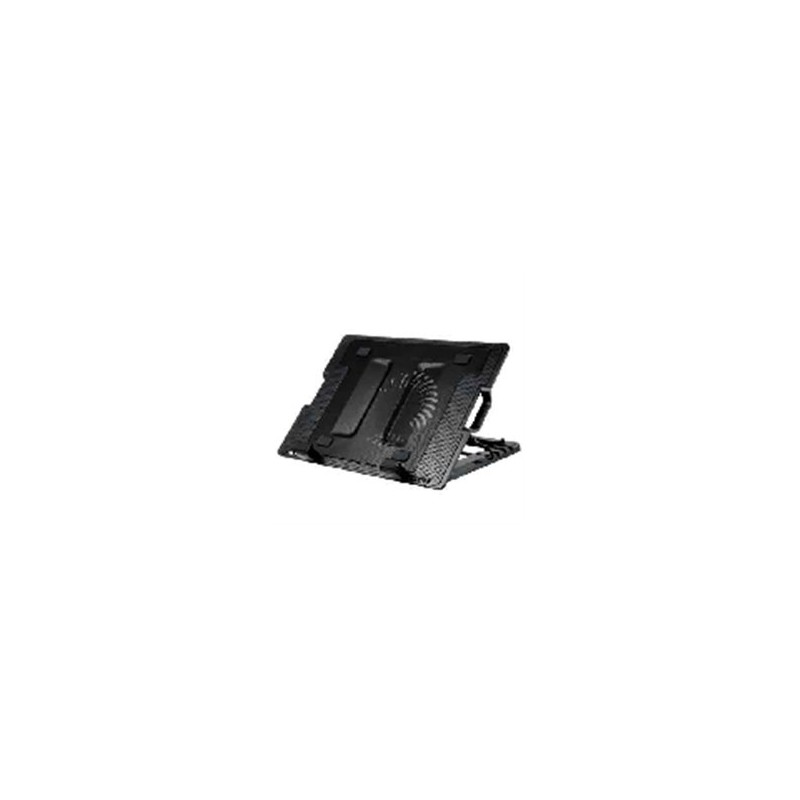 SOPORTE ROBOTIX VENTILADO E ILUMINADO ANGULO AJUSTABLE C/2 HUB USB NEGRO, DIMENSION 39.2 X 26.6 X 6.7 CM