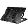 SOPORTE ROBOTIX VENTILADO E ILUMINADO ANGULO AJUSTABLE C/2 HUB USB NEGRO, DIMENSION 39.2 X 26.6 X 6.7 CM