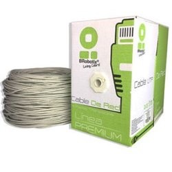 BOBINA BROBOTIX CAT5E PARA INTERIORES  CCA UTP  GRIS  305 METROS