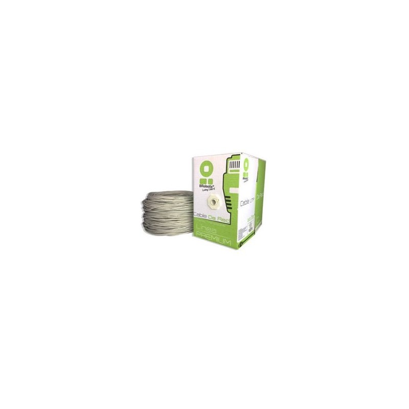 BOBINA BROBOTIX CAT5E PARA INTERIORES  CCA UTP  GRIS  305 METROS