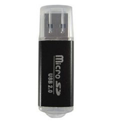 LECTOR BROBOTIX USB V2.0 MICRO SD, METALICO NEGRO