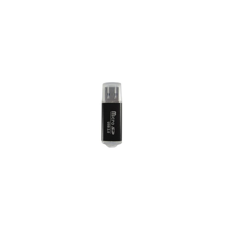 LECTOR BROBOTIX USB V2.0 MICRO SD, METALICO NEGRO