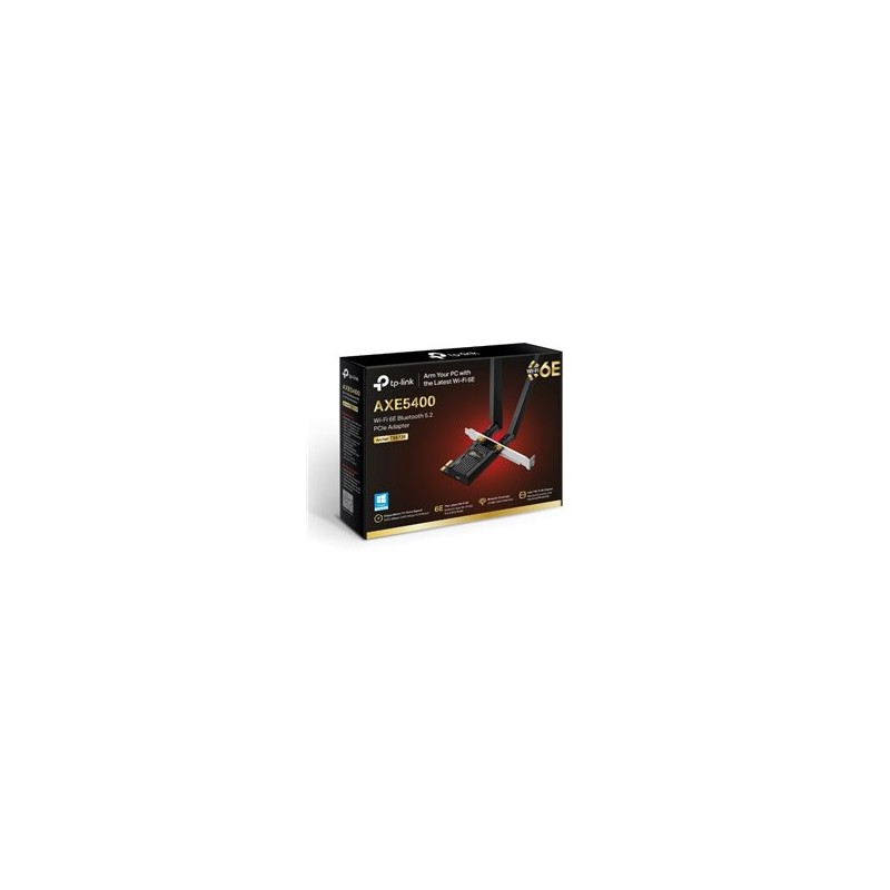 ADAPTADOR INALAMBRICO PCIe TP-LINK ARCHER TXE72E WI-FI 6E AXE5400 TRIBANDA 6GHz+5GHz+2.4GHz BT 5.2 2 ANTENAS FIJAS