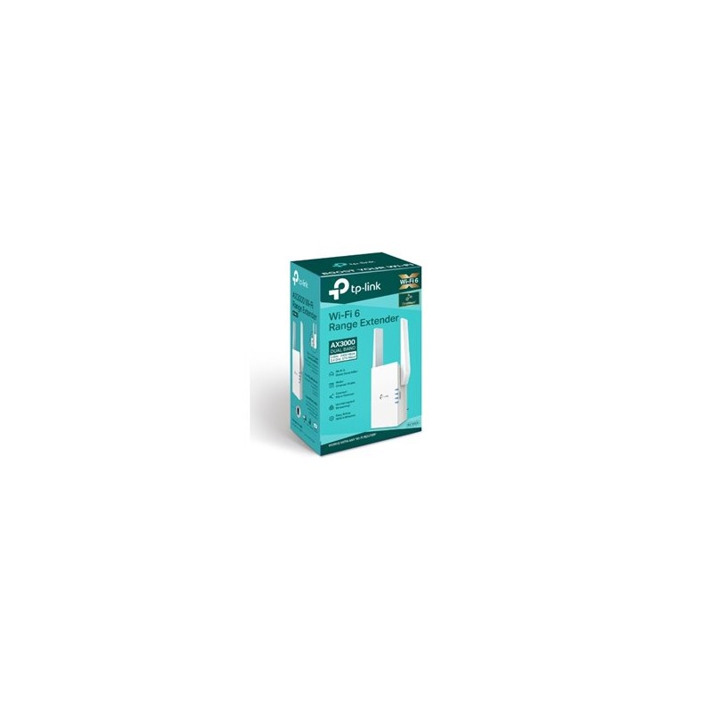 Extensor de rango inalámbrico TP-Link RE705X Wi-Fi 6 AX3000 OneMesh 1 puerto RJ45 gigabit modo AP 2 antenas
