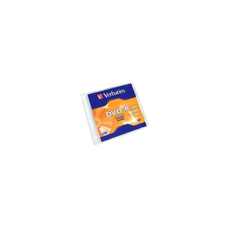 DVD-R VERBATIM 4.7GB 16X 120MIN SINGLE SLIM CASE