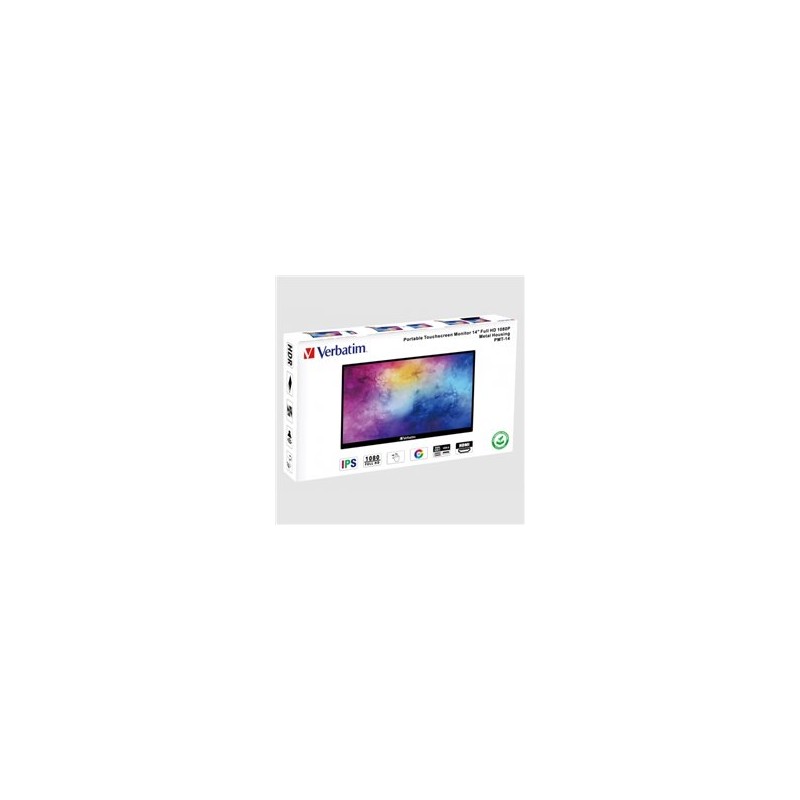 Monitor Tactil Verbatim 14 LED Portatil Resolucion 1920 X 1080 Full HD USB-C/HDMI Negro