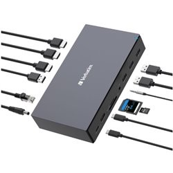 Docking Station Verbatim estacion de acoplamiento USB-C Pro 17 en 1