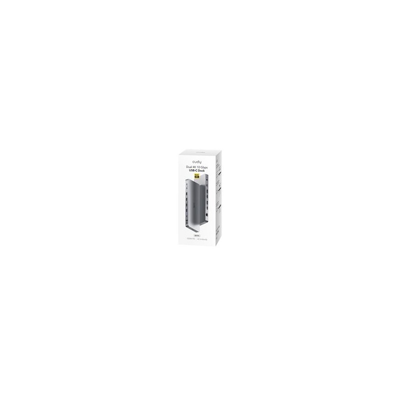 Docking Station Cudy CS700 USB-C Dual 4K 10Gbps DisplayLink Chip 2x 10 Gbps USB-C 4x 10 Gbps USB-A 3.2 2x HDMI 2x DP 1x RJ45 gig