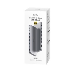 Docking Station Cudy CS700 USB-C Dual 4K 10Gbps DisplayLink Chip 2x 10 Gbps USB-C 4x 10 Gbps USB-A 3.2 2x HDMI 2x DP 1x RJ45 gig