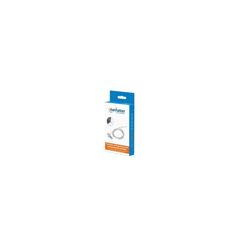 Candado para Laptop Manhattan ranura K-slot de combinacion 4 digitos cable de acero 2M cubierta PVC transparente