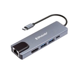 DOCKING STATION BROBOTIX 5 EN 1 USB V3.0 TIPO C A HDMI/ USB V3.0 x2/ USB TIPO C/ RJ45 GIGABIT PLATA