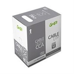 BOBINA DE CABLE MARCA GHIA CAT5E UTP CCA COLOR AZUL 24 AWG 100M 328FT CERTIFICACIN CE / ROHS
