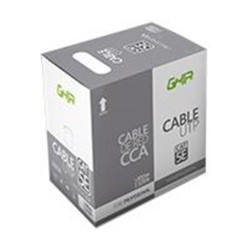 BOBINA DE CABLE MARCA GHIA CAT5E UTP CCA COLOR AZUL 24 AWG 100M 328FT CERTIFICACIN CE / ROHS