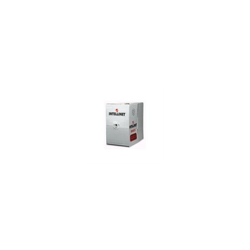 BOBINA CABLE UTP DE RED CAT5E INTELLINET CCA ROLLO 100 METROS MULTIFILAR COLOR GRIS