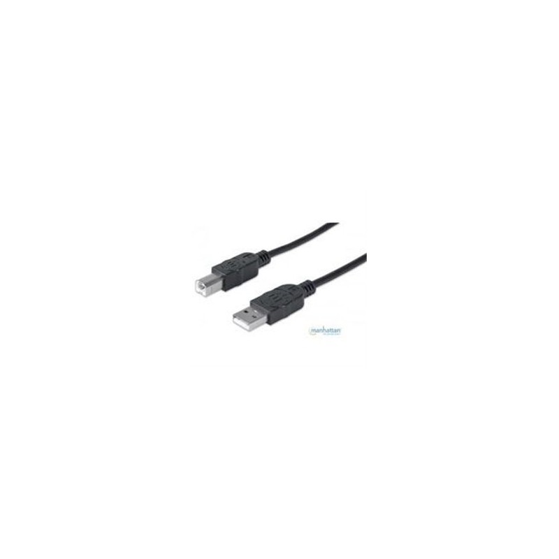 CABLE USB 2.0 MANHATTAN A-B DE 1.8 MTS NEGRO