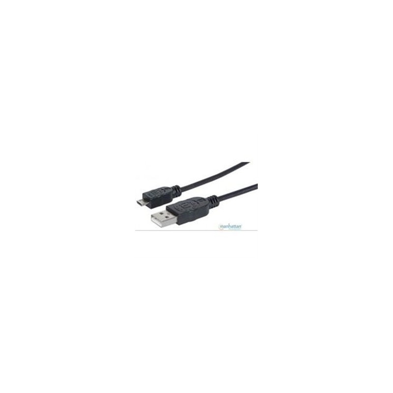 CABLE USB 2.0 TIPO A - MICRO USB 1.8 MTS NEGRO P/DISPOSITIVOS MOVILES