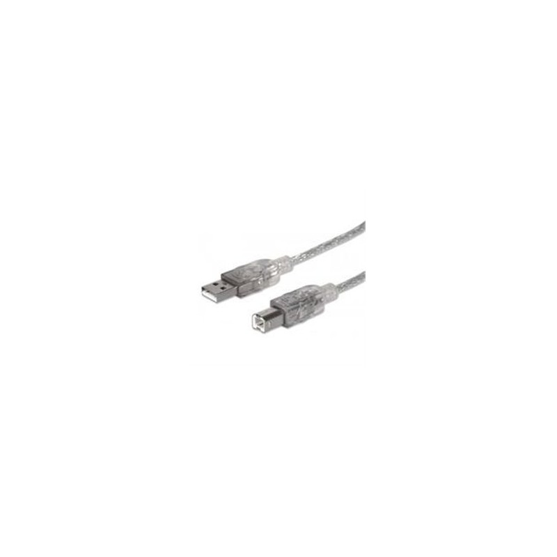 CABLE USB 2.0 MANHATTAN A-B DE 1.8 MTS PLATA