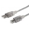 CABLE USB 2.0 MANHATTAN A-B DE 1.8 MTS PLATA