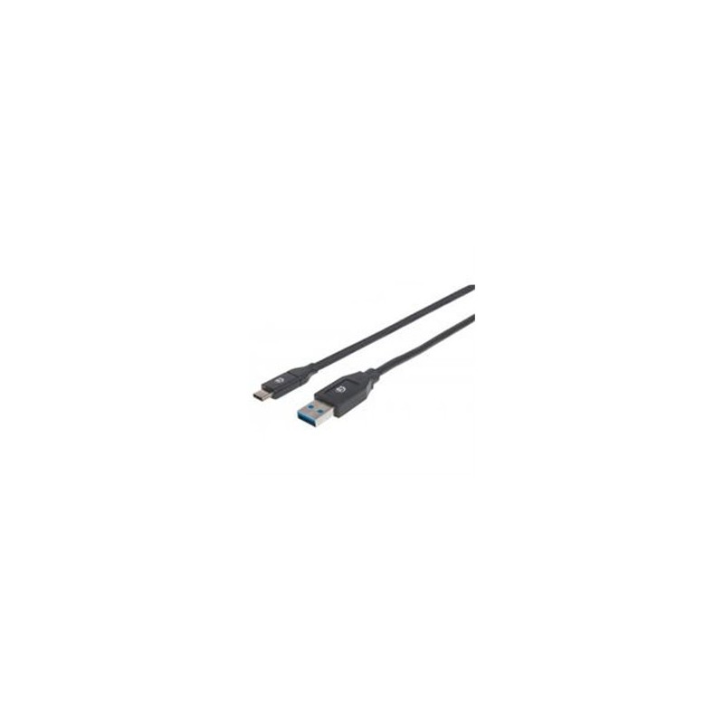 CABLE USB C-A MANHATTAN A MACHO/ C MACHO, 2 M, NEGRO