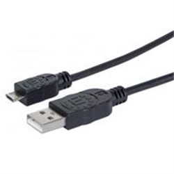 CABLE USB 2.0 TIPO A - MICRO USB 0.5 MTS NEGRO P/DISPOSITIVOS MOVILES
