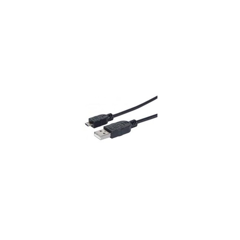 CABLE USB 2.0 TIPO A - MICRO USB 0.5 MTS NEGRO P/DISPOSITIVOS MOVILES