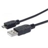CABLE USB 2.0 TIPO A - MICRO USB 0.5 MTS NEGRO P/DISPOSITIVOS MOVILES