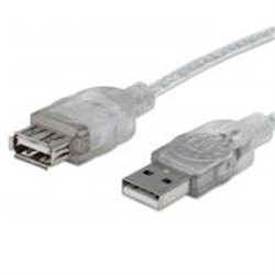 CABLE USB 2.0 EXTENSION MANHATTAN 3.0 MTS TIPO A MACHO - A HEMBRA PLATA