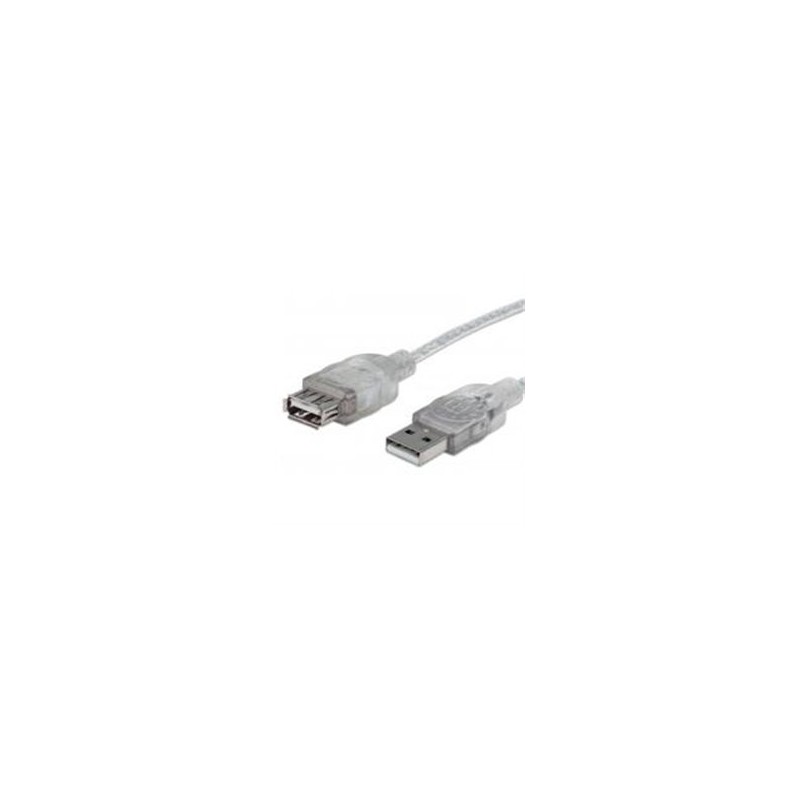 CABLE USB 2.0 EXTENSION MANHATTAN 3.0 MTS TIPO A MACHO - A HEMBRA PLATA