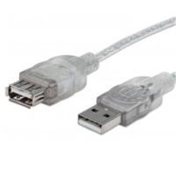 CABLE USB 2.0 EXTENSION MANHATTAN 3.0 MTS TIPO A MACHO - A HEMBRA PLATA
