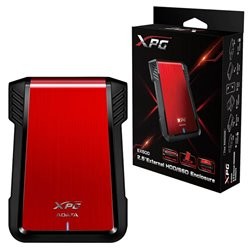 KIT P/CREAR HD 2.5 EXT ADATA ROJO USB 3.0 EX500 //  ENCLOSURE ROJO  XPG PARA DISCO DURO 2.5 O SSD 2.5 SIN TORNILLOS
