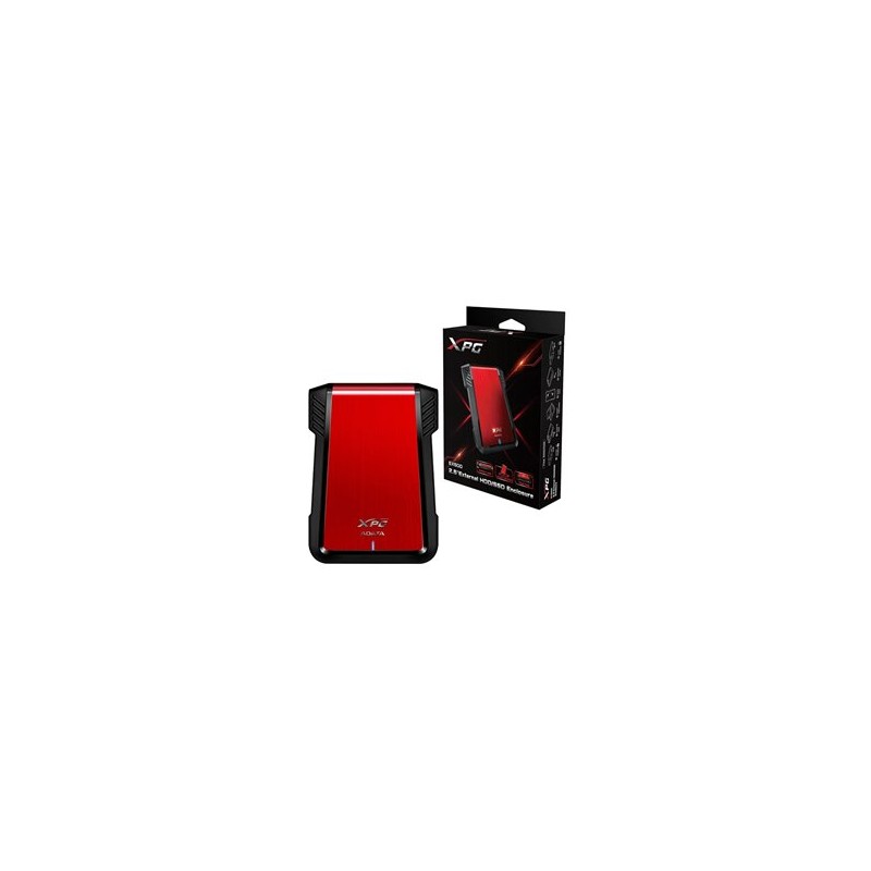 KIT P/CREAR HD 2.5 EXT ADATA ROJO USB 3.0 EX500 //  ENCLOSURE ROJO  XPG PARA DISCO DURO 2.5 O SSD 2.5 SIN TORNILLOS