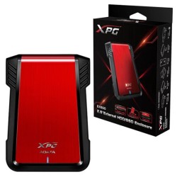 KIT P/CREAR HD 2.5 EXT ADATA ROJO USB 3.0 EX500 //  ENCLOSURE ROJO  XPG PARA DISCO DURO 2.5 O SSD 2.5 SIN TORNILLOS