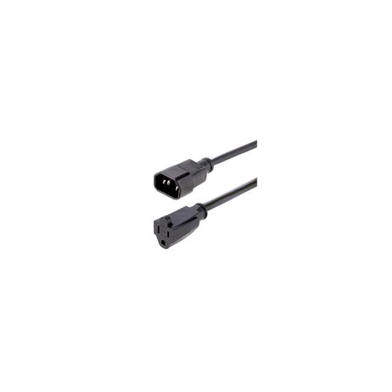 1415R-3F-POWER-CORD CABLE DE 1M  DE EXTENSION DE ALIMENTACION PARA COMPUTADORAS, IEC 320 C14 A NEMA 5-15R, 10A 125V, ALARGADOR -